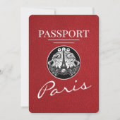 Red Paris Passport Bewaar de datum Save The Date (Voorkant)