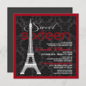 Red Paris Sweet 16 Kaart (Voorkant / Achterkant)