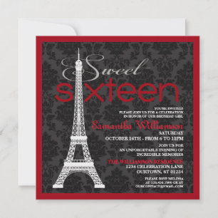 Red Paris Sweet 16 Kaart