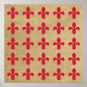 Red Parisian Moods Fleur de Lys Pattern Poster (Voorkant)