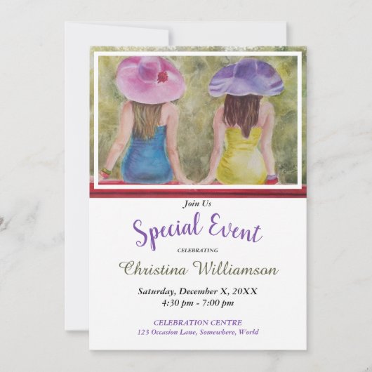 RED PARK BENCH ARTIJ INVITE KAART (Voorkant)