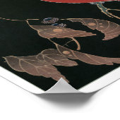 Red Parrot aan de tak van een boom, Jakuchüu Poster (Hoek)