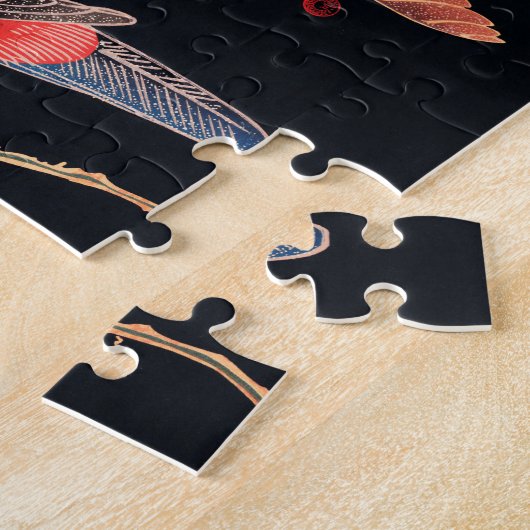 Red Parrot aan de tak van een boom van Ito Jakuchu Legpuzzel (Zijkant)