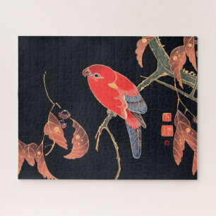 Red Parrot aan de tak van een boom van Ito Jakuchu Legpuzzel