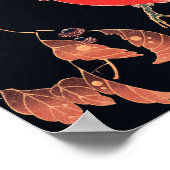 Red Parrot aan de tak van een boom van Ito Jakuchu Poster (Hoek)