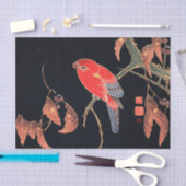 Red Parrot aan de tak van een boom van Ito Jakuchu Tissuepapier (Craft)