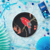 Red Parrot  Bird Japans Woodblock Print Papieren Bordje (Feest)