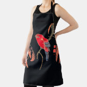 Red Parrot  Bird Japans Woodblock Print Schort (Insitu)