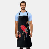 Red Parrot  Bird Japans Woodblock Print Schort (Gedragen)