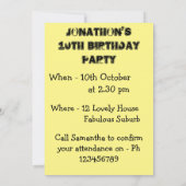 Red Parrot Birthday Childs Boys Invitation Yellow Kaart (Achterkant)