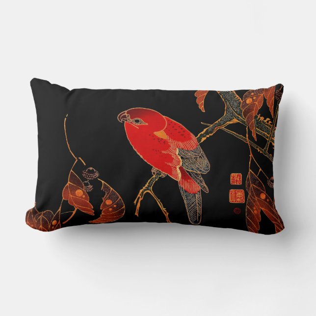 Red Parrot Fine Art Kussen (Voorkant)