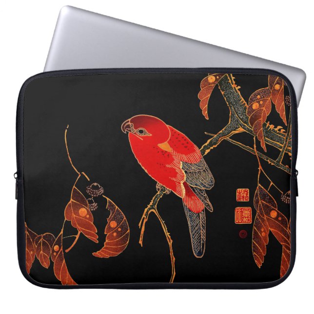 Red Parrot Fine Art Laptop Sleeve (Voorkant)