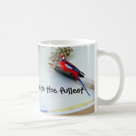 Red Parrot on a Mug Koffiemok (Rechts)