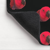 RED PARROTS MOUSEPAD Black Muismat (Hoek)
