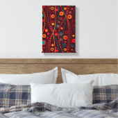 Red Particles Wrapped Canvas (Insitu (Slaapkamer))
