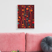 Red Particles Wrapped Canvas (Insitu (Woonkamer))