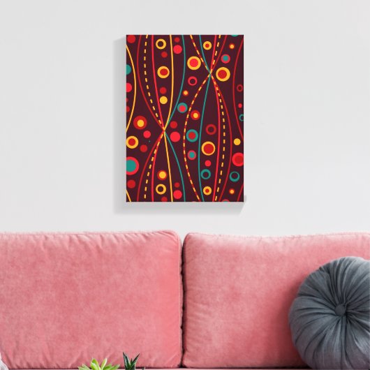 Red Particles Wrapped Canvas (Insitu (Woonkamer))