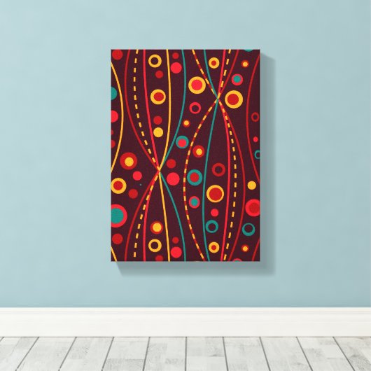 Red Particles Wrapped Canvas Afdruk (Insitu (Houten vloer))