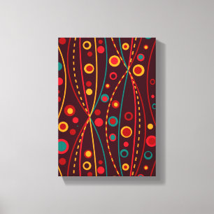 Red Particles Wrapped Canvas Afdruk
