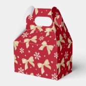 Red Party Favor Gable Box with Gold Bow Pattern  Bedankdoosjes (Voorkant Zijde)