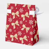 Red Party Favor Tent Box with Gold Bow Pattern  Bedankdoosjes (Achterkant)