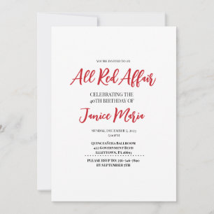 Red Party Leopard Birthday Uitnodiging