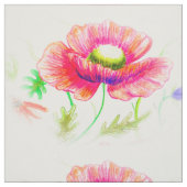 Red, Passion Floral Stof (Swatch)