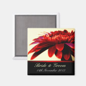 Red Passion Flower Wedding Favor Magnet (Voorkant / Achterkant)