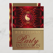 Red Passion New age Birthday Party Kaart (Voorkant / Achterkant)