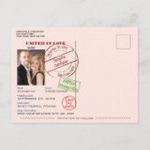 Red Passport Schattige Fun Wedding Save the Date Aankondigingskaart (Achterkant)