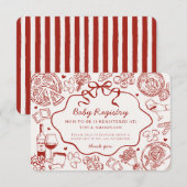 Red Pasta Special Delivery Italian Baby Registry Informatiekaartje (Voorkant / Achterkant)