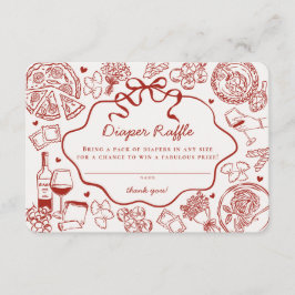 Red Pasta Special Delivery Italian Diaper Raffle Informatiekaartje