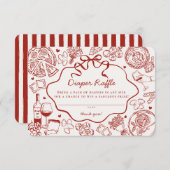 Red Pasta Special Delivery Italian Diaper Raffle Informatiekaartje (Voorkant / Achterkant)