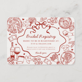 Red Pasta Thats Amore Italian Bridal Registry Informatiekaartje