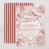 Red Pasta Thats Amore Italian Bridal Shower Kaart (Voorkant / Achterkant)