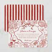 Red Pasta Thats Amore Italian Bridal Shower Recipe Informatiekaartje (Voorkant / Achterkant)