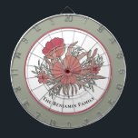 Red Pastel Flowers Floral Family Personalize Dartbord<br><div class="desc">Red Pastel Flowers Floral Family Personalize Dart Board maakt een prachtige aanvulling op je home game decor. Pas het aan met jouw naam of familie</div>