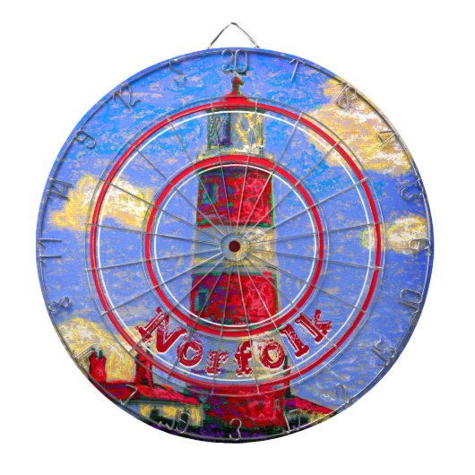 Red Pastel Lighthouse in Norfolk, Verenigd Koninkr Dartbord (Voorkant)