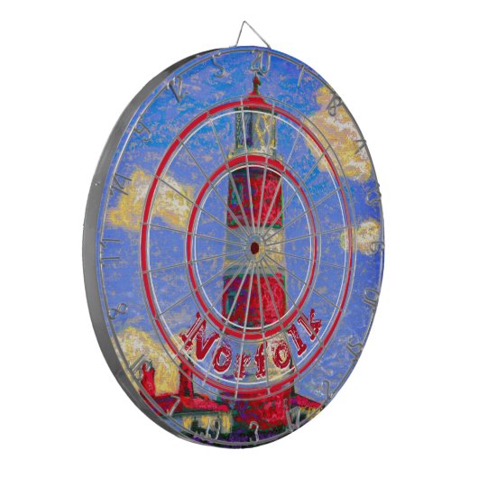 Red Pastel Lighthouse in Norfolk, Verenigd Koninkr Dartbord (Voorkant Links)