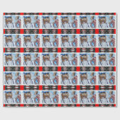 Red Pattered Nutkraker Kiss Cadeaupapier (Vlak)