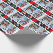 Red Pattered Nutkraker Kiss Cadeaupapier (Hoek)