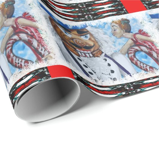 Red Pattered Nutkraker Kiss Cadeaupapier (Rol Hoek)