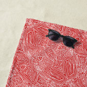 Red Pattern Beach Towel Strandlaken (In situ)