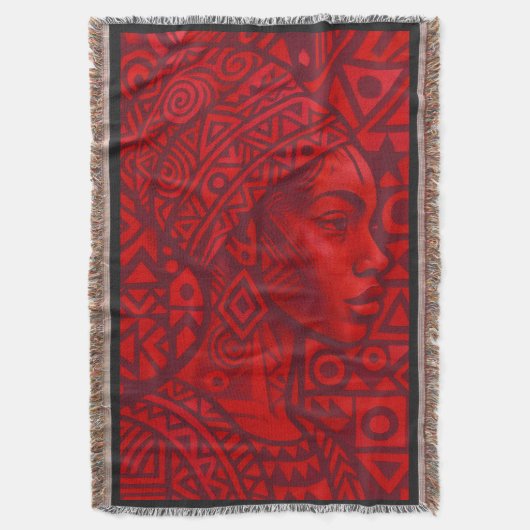Red Pattern Deken (Voorkant Verticaal)