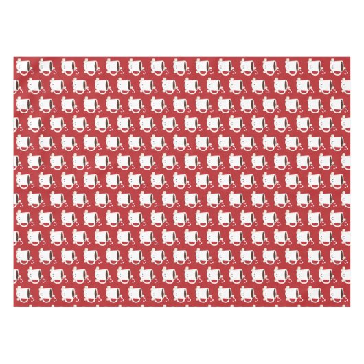 Red Pattern Hot Chocolade kerst Tafelkleed (Voorkant (Horizontaal))