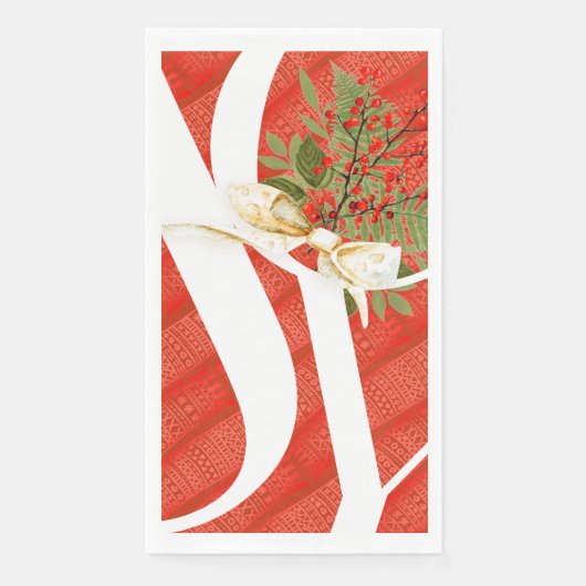 Red Pattern kerst Joy Servet (Voorkant)