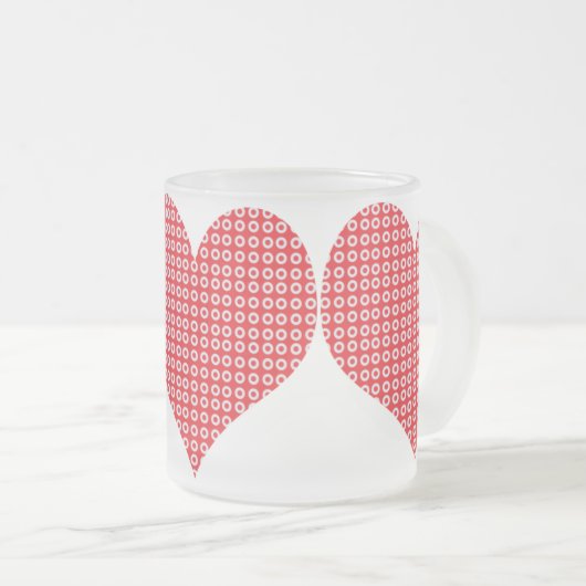  Red Pattern Love Hearts Mok (Voorkant rechts)