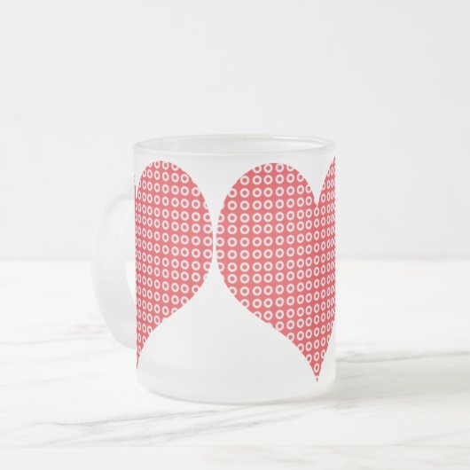  Red Pattern Love Hearts Mok (Voorkant links)