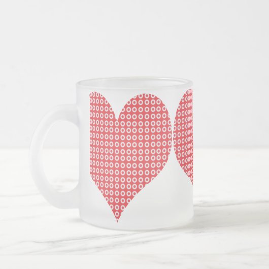  Red Pattern Love Hearts Mok (Links)