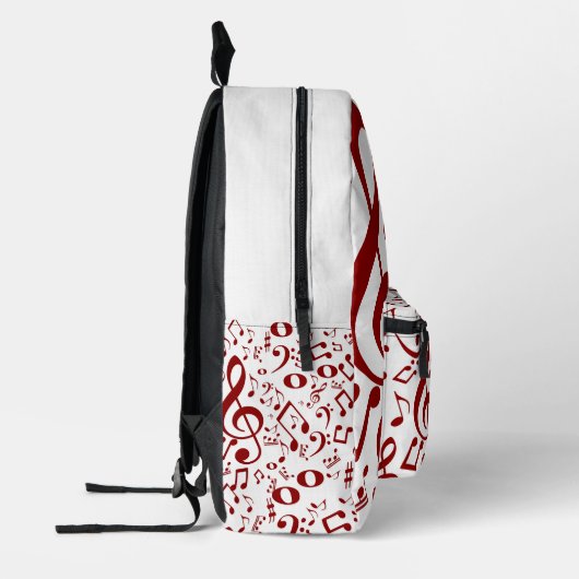 Red Pattern Sound Notes Bedrukte Rugzak (Links)
